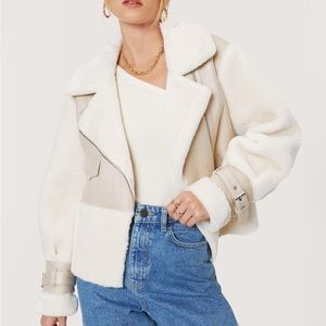 NWOT Nasty Gal Petite Panel Detail Aviator Jacket